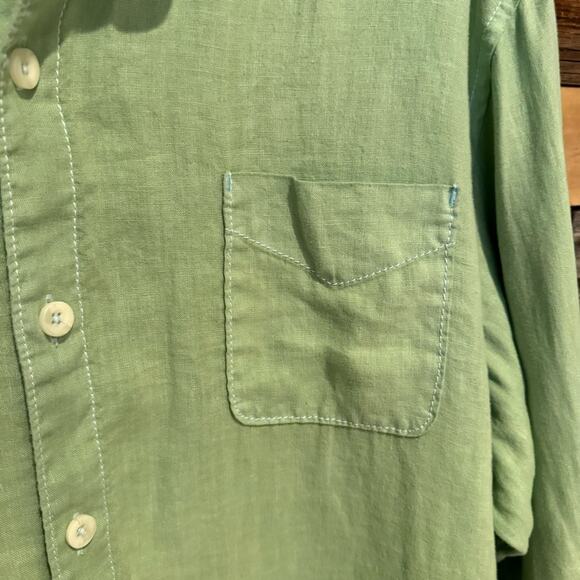 Tommy Bahama Mens Sea Glass Breezer Linen Shirt Lime Grass Green Size XXL Beachy - Picture 5 of 13